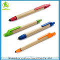 Venda por atacado Eco amigável caneta, caneta de papel reciclado com caneta e logotipo personalizado
